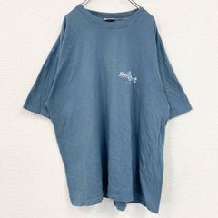 古着 used　Hard Rock Cafe　ハードロックカフェ　半袖ビッグプリントTシャツ　クルーネック　ブルー　XXLサイズ　