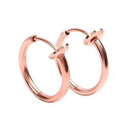【特価セール】スプリング バネ式 ユニセックス 挟むだけ メンズ メンズ レディース リング フープ 簡単 セット 2個 両耳 細フープ 装着 イヤリング イヤーカフ フェイクピアス [ALOHAMONI]