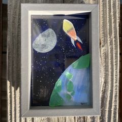 ＊ストロベリームーン＊シーグラスアート シーグラスアートhirokoponno.92夜桜散歩桜の季節の立体アート