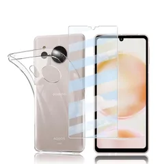 【1+1セット】対応 AQUOS sense8 用の ガラスフィルム+ケース カバー TPU 【日本旭硝子製】SH-54D/SHG11 強化ガラス 保護フィルム 硬度9H 耐指紋 自動吸着 視力を保護 貼付簡単 AQUOS sense8 用の ケース 透明のサムネイル