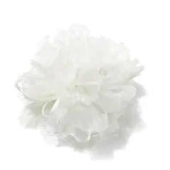 [クレインズコレクション] ふんわり シフォン コサージュ クリップ ピン レディース ホワイト