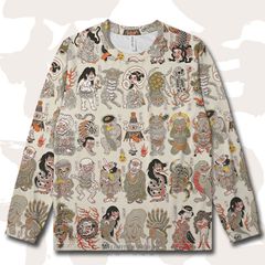 Tシャツ 長袖 ロング お化け 妖怪 百鬼夜行 イラスト 雑貨 アイテム