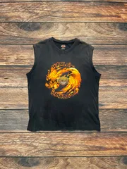 【 HARLEY-DAVIDSON / MADE IN USA 】 00'y　ハーレーダビッドソン　タンクトップ　Tシャツ　両面プリント　黒　L