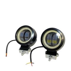 バイク ledヘッドライト　オートバイLED　カスタム用　エンジェルアイライト付きスポットフォグランプ
