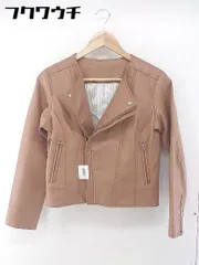 ◇ mysty woman ミスティウーマン フェイクレザー 長袖 ライダース ジャケット サイズM ブラウン レディース 【1105250012717】