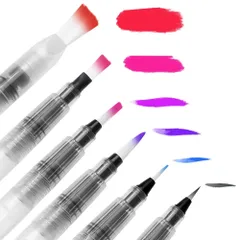 【人気商品】水彩ブラシペン アートペイントブラシセット 絵筆 ウォーターブラシ 水彩色鉛筆- 水彩ペン 水書 190mm 道具 ６本セット 多目的水彩ブラシペン6本 水彩画用筆 お子供様/初心者/筆書き/絵を描く（ホワイト） 水筆