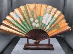 絵画掛扇 大扇子 飾り扇 巨大扇 花 鳥 中国 - メルカリ