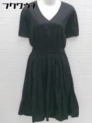 ◇ Douceur ドゥスール 半袖 膝下丈 ワンピース ブラック レディース 【中古】 【1103040001583】