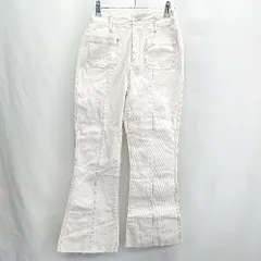 ◇ Θ ems excite エムズエキサイト カットオフ フレア デニムパンツ ジーンズ サイズF オフホワイト レディース E  【1502060026529】