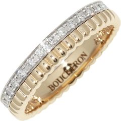 ブシュロン 指輪 K18YG K18WG ダイヤ33P(約0.24ct) キャトル ラディアント リング ハーフ JAL00134