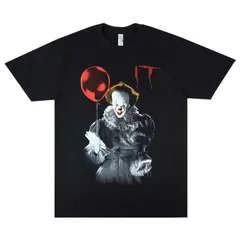 古着 IT イット ホラー映画Tシャツ 黒 ペニーワイズ L〜XL 古着 IT イット ペニーワイズ 映画 ムービーTシャツ メンズXL