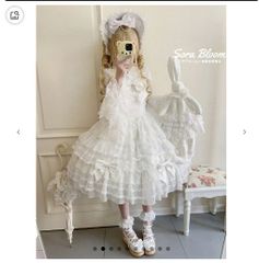 リボンが可愛いロリータワンピース♪ひざ丈 オフショル　お出かけやデートに❤️ 新品未使用リボンが可愛いロリータワンピース♪ひざ丈