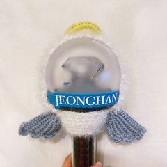カラット棒ペンライトカバー　light stick　ふわふわ　SEVENTEEN 天使　エンジェル　ジョンハン編み物
