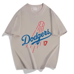 ロサンゼルス・ドジャース 大谷翔平 17番 tシャツ メンズ サポートTシャツ アメリカンスタイル 野球ファッション カーキ