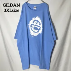 【GILDAN】ルドルフ 赤鼻のトナカイ 雪男 RUDOLPH  アニメ　キャラクター　希少サイズ　オーバーサイズ　半袖Tシャツ　サックスブルー　3XL US古着
