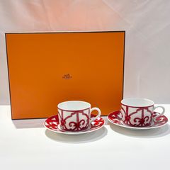 未使用品◎HERMESエルメス　ティーカップ&ソーサー2セット/ガダルキヴィール/ペアセット