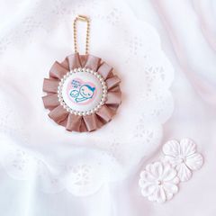 ハンドメイド　両面マタニティマーク　プリーツ　ローズグレイ　完成品