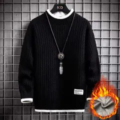 ニット セーター 裏起毛 未使用 冬服 メンズ シンプル ニットセーター カジュアル 無地 暖かい 防寒 おしゃれ プルオーバー トップス 厚手 大きいサイズ ハイネック メンズ bodun01-jrbodun01