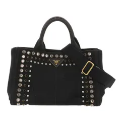 【中古】 PRADA （プラダ） ｶﾅﾊﾟ ﾋﾞｼﾞｭｰ 2WAY ｼｮｯﾋﾟﾝｸﾞﾄｰﾄ バッグ トートバッグ  Black B2439O used:B