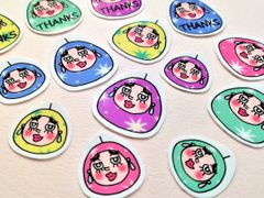≪だるまさんキャンドル≫ フレークシール 【THANKS】 15枚セットのサムネイル