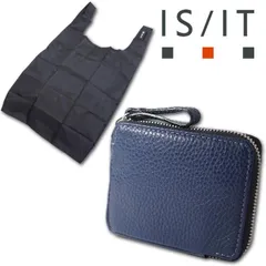 イズイット IS/IT 牛革 ミニ財布 ストア ネイビー 紺 定価8,800円 本革 メンズ レディース エコバッグ コンパクト レザー 小型財布 シンプル キャッシュレス 無料ラッピング可能