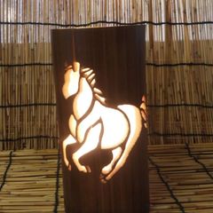 ハンドメイド　竹灯籠　ダークブラウン　馬　訳アリ品