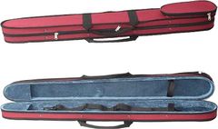 Boono バイオリン 弓ケース ビオラ チェロ 3種共用 ２本収納 持ち運び 保管 オックスフォード生地( 赤色,  ヴァイオリン・ビオラ・チェロ・弓２本収納)
