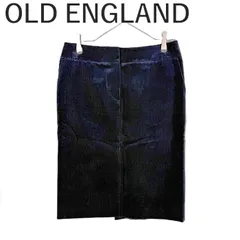 オールドイングランド OLD ENGLAND セミタイトスカート コーデュロイ ひざ丈 ネイビー 紺のサムネイル
