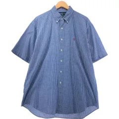 古着 ラルフローレン Ralph Lauren BLAKE 半袖 ボタンダウン チェックシャツ メンズL相当/eaa553851