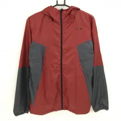 【新品】オークリー ジップパーカー ボルドー×グレー 裏微起毛 撥水 防風 保温 ジャケット メンズ M ゴルフウェア Oakley