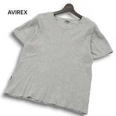 AVIREX アヴィレックス 春夏 ロゴプリント★ 半袖 ワッフル サーマル カットソー Tシャツ Sz.L メンズ 灰 グレー