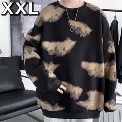 雲デザイン トレーナー メンズ XXL ブラック 韓国ファッション ストリート モード系 秋冬 新作 長袖 ユニセックス 個性派 おしゃれ かっこいい スウェット クール コーデ 通勤 通学 デート プレゼント カジュアル トレンド シンプル