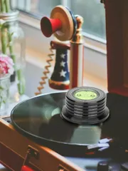 レコードスタビライザー プレーヤー ターンテーブル クランプ アルミニウム合金 振動軽減 LP アクセサリー高精度 安定性 重量 シルバー