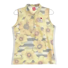 サイズ：40 ARCHIVIO アルチビオ  ノースリーブポロシャツ ボーダー 花柄 イエロー系 [240101520301] ゴルフウェア レディース ストスト