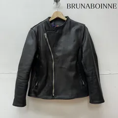 BRUNABOINNE ブルーナボイン ジャケット、上着 レザージャケット 5080 アラン ホースハイド ダブル レザー ライダース ジャケット -  メルカリ