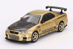 MINI GT 1/64 ニッサン スカイライン GT-R R34 Top Secret Gold 右ハンドル 日本限定 完成品