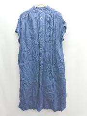 ◇ ⊂ niko and … ニコアンド デニム生地 ギャザー加工 ロング丈 ワンピース サイズM インディゴブルー レディース E  【1501230049955】