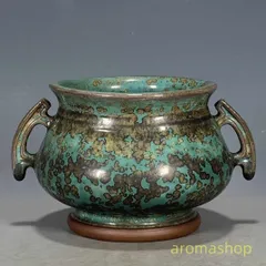 龍茶道具 中国美術 青花 果実 香合 古美術(AZ994)