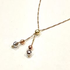 ３つのゴールド　イタリア製　ミラーボールのキラキラネックレス　新品