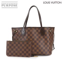 新品同様 ルイ ヴィトン LOUIS VUITTON ダミエ ネヴァーフル PM トート バッグ エベヌ N41359 ゴールド 金具 ブラウン 90287676