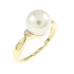 K18YG アコヤパール リング 7.6mm