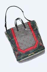 美品 TOGA ARCHIVES TOO トーガ PRINT DRAWSTRING BAG プリントドローストリングバッグ ショルダーストラップ 総柄 巾着 ミニバッグ
