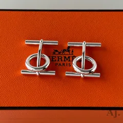 稀少☆エルメス　シェーヌダンクル☆カフス☆ヴィンテージ☆ HERMES】エルメス『SILVER シェーヌダンクル カフリンクス