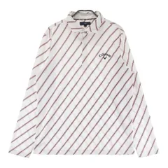 サイズ：L CALLAWAY キャロウェイ  長袖ポロシャツ レジメンタルストライプ ホワイト系 [240101310868]# ゴルフウェア メンズ ストスト