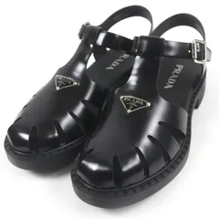 【新品未使用箱付】超美品★PRADA ブラウンレザーサンダル★ ブラウン バックル付 ブラッシュドレザー サンダル | PRADA