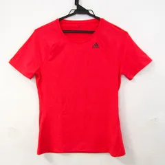アディダス 半袖Ｔシャツ トップス クライマライト ロゴT スポーツウエア レディース Lサイズ レッド adidas 【中古】