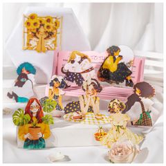 【数量限定】可愛い Miskepaa キーボード スマホ おしゃれ PET 防水 女の子 レトロ シールブック かわいい ヴィンテージ コラージュ シール シール 手帳 韓国 コラージュ セット 大容量 ステッカー 人物 少女 フレークシール 植物 ひまわり