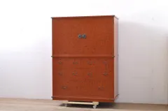 ★事前問合せ必須★ 和箪笥 中古 美品 最高級 桐材 伝統的 根來塗り ねごろぬり 根来塗り 和タンス 桐箪笥 桐タンス 桐たんす 着物箪笥 整理箪笥 衣装箪笥 引き出し リペア+発送まで3週間前後 R-066636