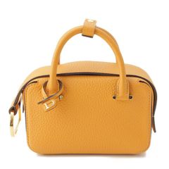 【デルヴォー】Delvaux　クールボックス ナノ トリヨンレザー 2wayハンドバッグ ハニー イエロー 【中古】【鑑定済・正規品保証】192207