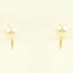 K18YG　イヤリング　clip-on earrings　パール　（真珠）　総重量約1.6g